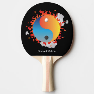Raquette De Ping Pong Custom Ying Yang, Zen Taoism Symbol, Male Female 