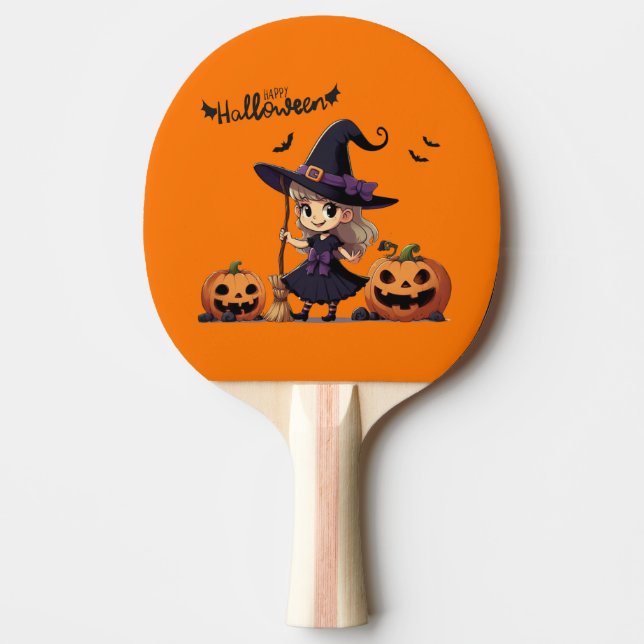 Raquette De Ping Pong Cute, anime sorcière Halloween (Devant)