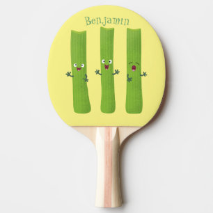 Raquette De Ping Pong Cute céleri bâtons trio caricature légumes