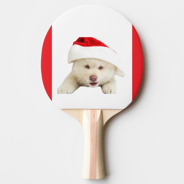 Raquette De Ping Pong Cute Christmas Kitten & Heart Line Art (Devant)