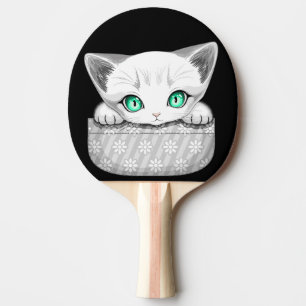 Raquette De Ping Pong Cute de chat et pointe joueuse à partir d'une poch