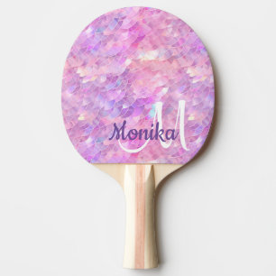 Raquette De Ping Pong Cute Iridescente Unicorn Ombre Parties scintillant