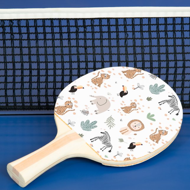 Raquette De Ping Pong Cute Jungle Rainforest Animaux Motif (Insitu)