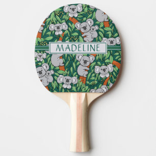 Raquette De Ping Pong Cute Koala Motif Personnalisé Hunter Green