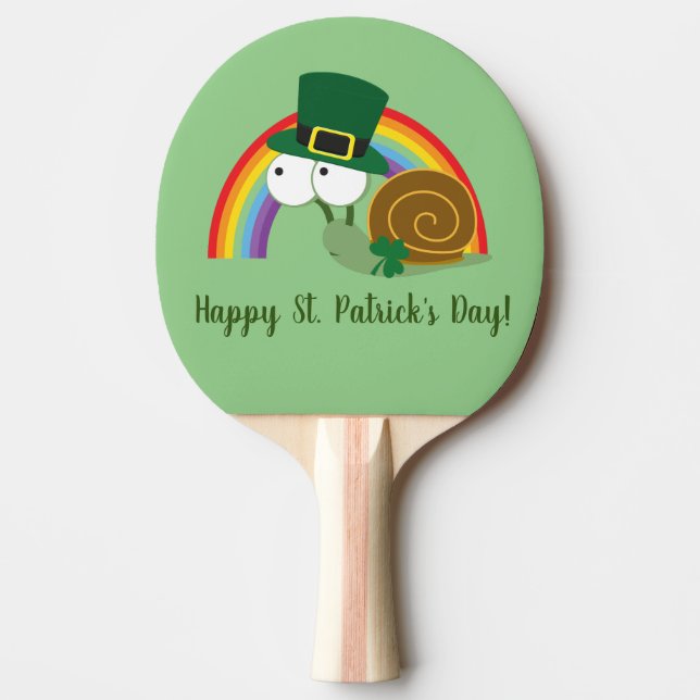 Raquette De Ping Pong Cute Leprechaun St. Patrick's Day Snail (Devant)