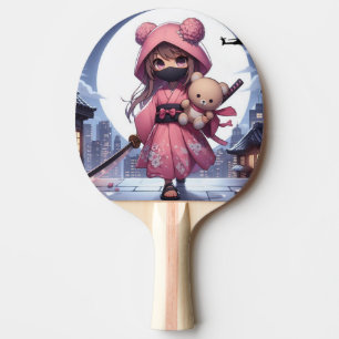 Raquette De Ping Pong Cute ninja guerrière fille & teddy