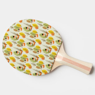 Raquette De Ping Pong Cute Orange Fox Autumn Trees Forest Hipster