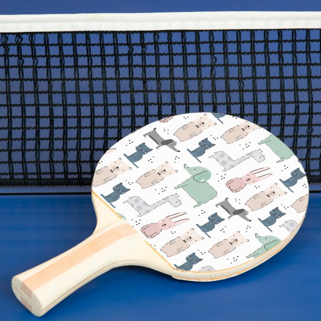 Raquette De Ping Pong Cute Pastel Baby Motif animal (Insitu)