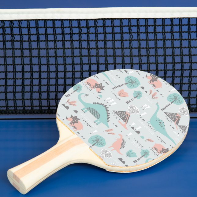 Raquette De Ping Pong Cute Pastel Dinosaur Motif (Insitu)