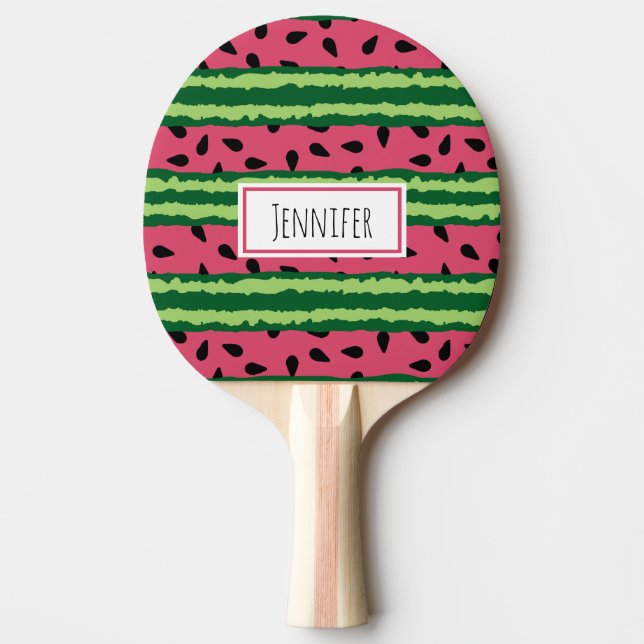 Raquette De Ping Pong Cute pastèque Motif rose et vert (Devant)