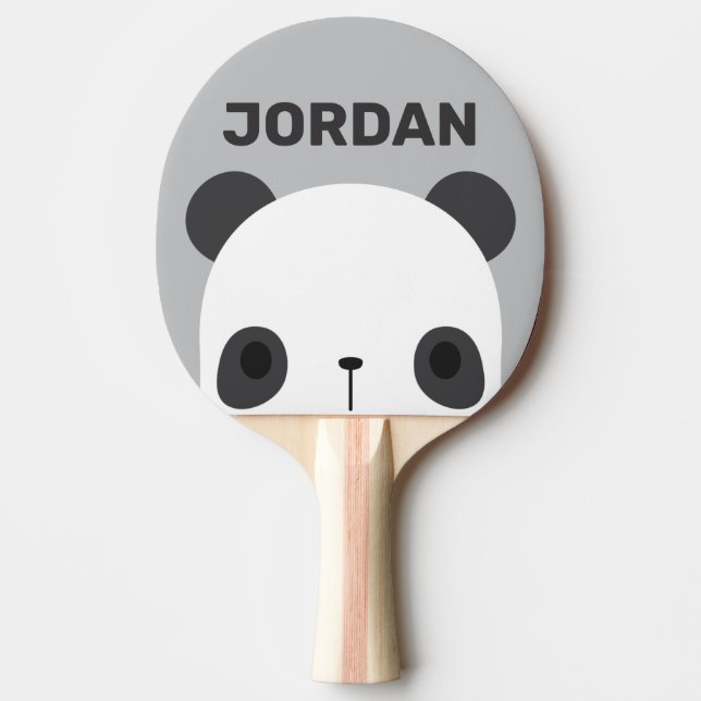 Raquette De Ping Pong Cute petit ours Panda avec nom personnalisé (Devant)