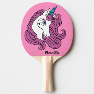 Raquette De Ping Pong Cute Unicorn nom personnalisé et pagaie de ping-po