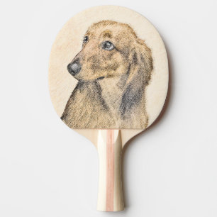 Raquette De Ping Pong Dachshund (Longhaerien) Peinture - Art Chien origi