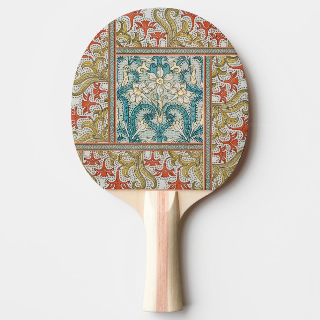 Raquette De Ping Pong Daffodique chintz papier peint à fleurs Art nouvea (Devant)