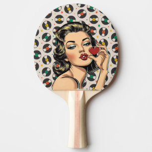 Raquette De Ping Pong Dame Rétro 