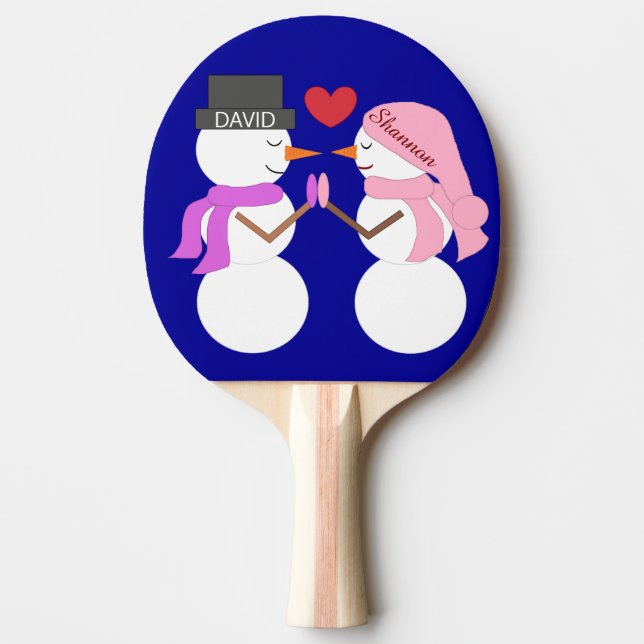 Raquette De Ping Pong Darling Snowpeople in Love : bleu foncé (Devant)