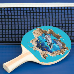 Raquette De Ping Pong Dauphin personnalisé - Cadeau pour enfants et adul