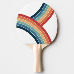 Raquette De Ping Pong Décor couleur double rétro style arc-en-ciel