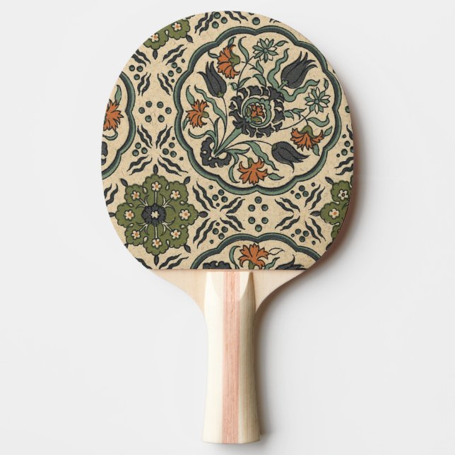 Raquette De Ping Pong Décor Floral Perse Carrelage (Devant)