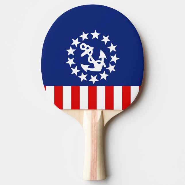 Raquette De Ping Pong Décor Nautical American Yacht (Devant)