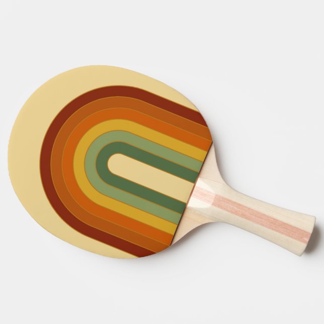 Raquette De Ping Pong Découpe Rétro Seventies Rainbow Summer (Côté)