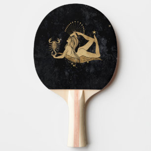 Raquette De Ping Pong Déesse du Zodiaque Astrologie Cosmologique Gold