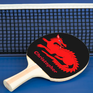 Raquette De Ping Pong Design Dragon Rouge