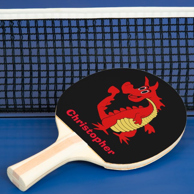 Raquette De Ping Pong Design Dragon Rouge (Insitu)