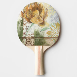 Raquette De Ping Pong Design Fresque décoratif avec Fleur Globe