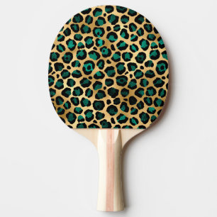 Raquette De Ping Pong Design turquoise et Gold Leopard Series 14