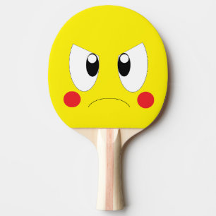 Raquette De Ping Pong Dessin animé en colère