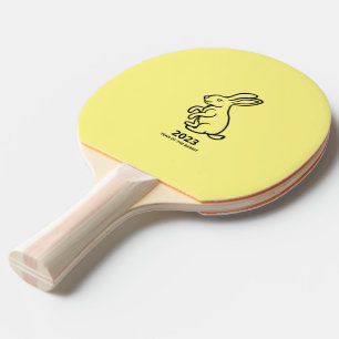 Raquette De Ping Pong dessin au trait de lapin 2023