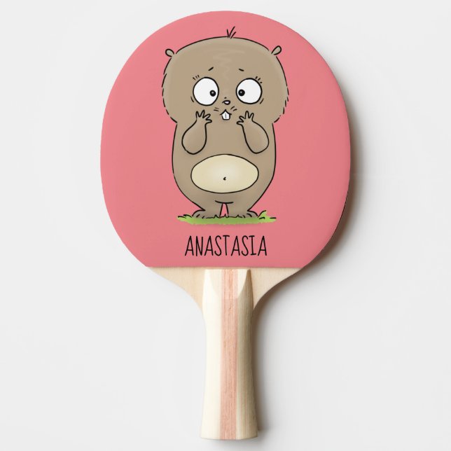 Raquette De Ping Pong Dessin d'adorable hamster (Devant)