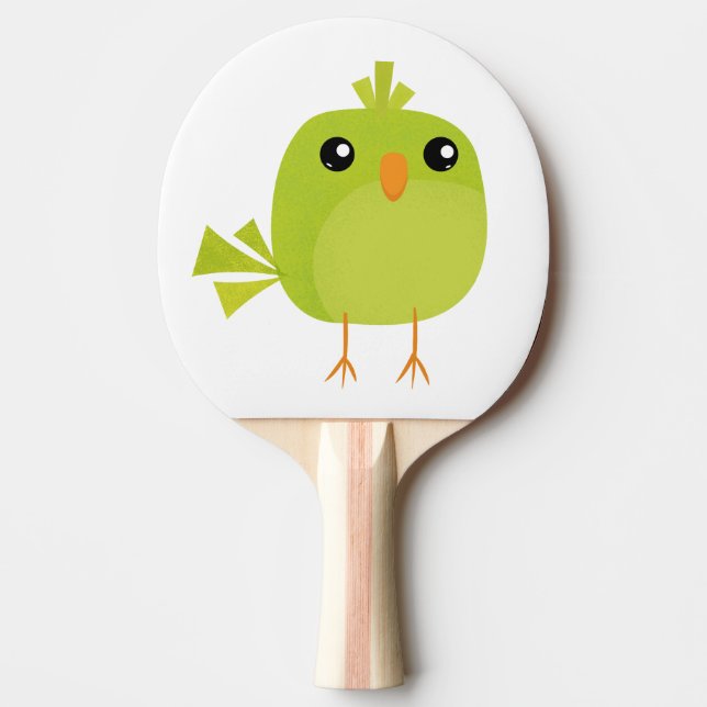 Raquette De Ping Pong Dessin d'oiseau vert (Devant)