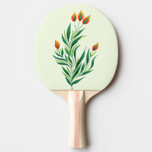 Raquette De Ping Pong Dessin Plante de printemps Art botanique Abstrait