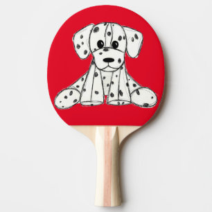 Raquette De Ping Pong Dessin simple de contour de chien en peluche dalma