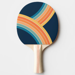 Raquette De Ping Pong Deux couleurs rétro style arc-en-ciel