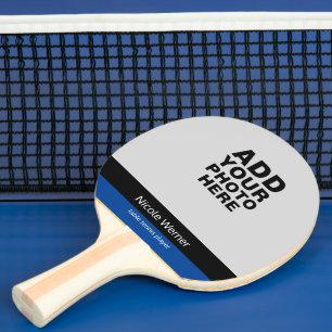 Raquette De Ping Pong Deux photos (des deux côtés) avec le nom du joueur
