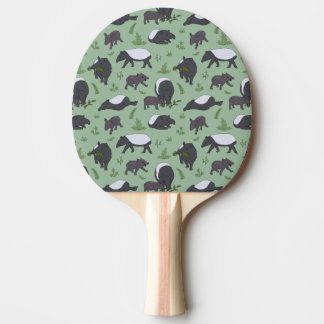 Raquette De Ping Pong Dîner de la famille des tapirs en vert