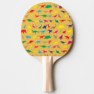 Raquette De Ping Pong Dinosaures colorés