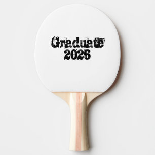 Raquette De Ping Pong Diplômé 2026 Texte tendance cool 