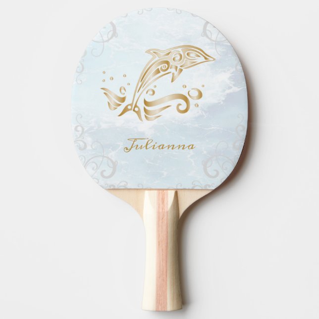 Raquette De Ping Pong Dolphin d'or Ping Paddle personnalisé (Devant)