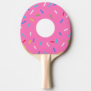 Raquette De Ping Pong Donut Rose Avec Saupoudrages