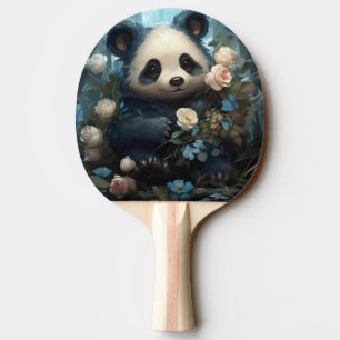 Raquette De Ping Pong Doux Ours De Panda Chez Les Roses De La Jungle