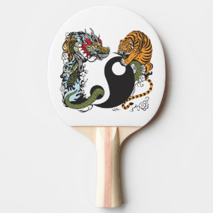 Raquette De Ping Pong dragon and tiger yin yang