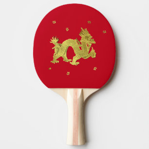 Raquette De Ping Pong Dragon chinois d'or