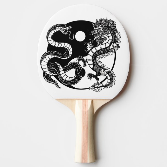 Raquette De Ping Pong Dragon de Yin Yang (Devant)