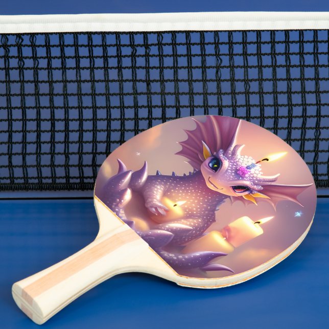 Raquette De Ping Pong Dragon d'Imaginaire aux bougies d'anniversaire (Insitu)