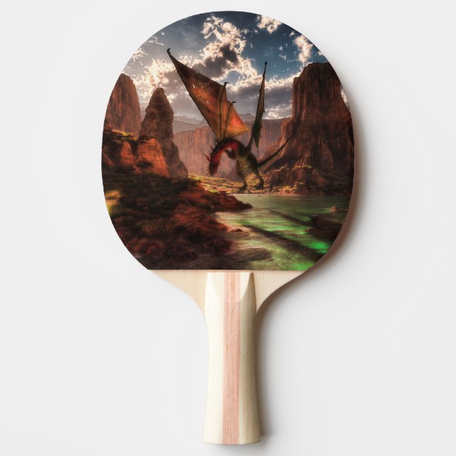 Raquette De Ping Pong Dragon d'Imaginaire dans les montagnes (Devant)
