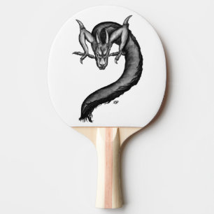 Raquette De Ping Pong Dragon en style tatouage